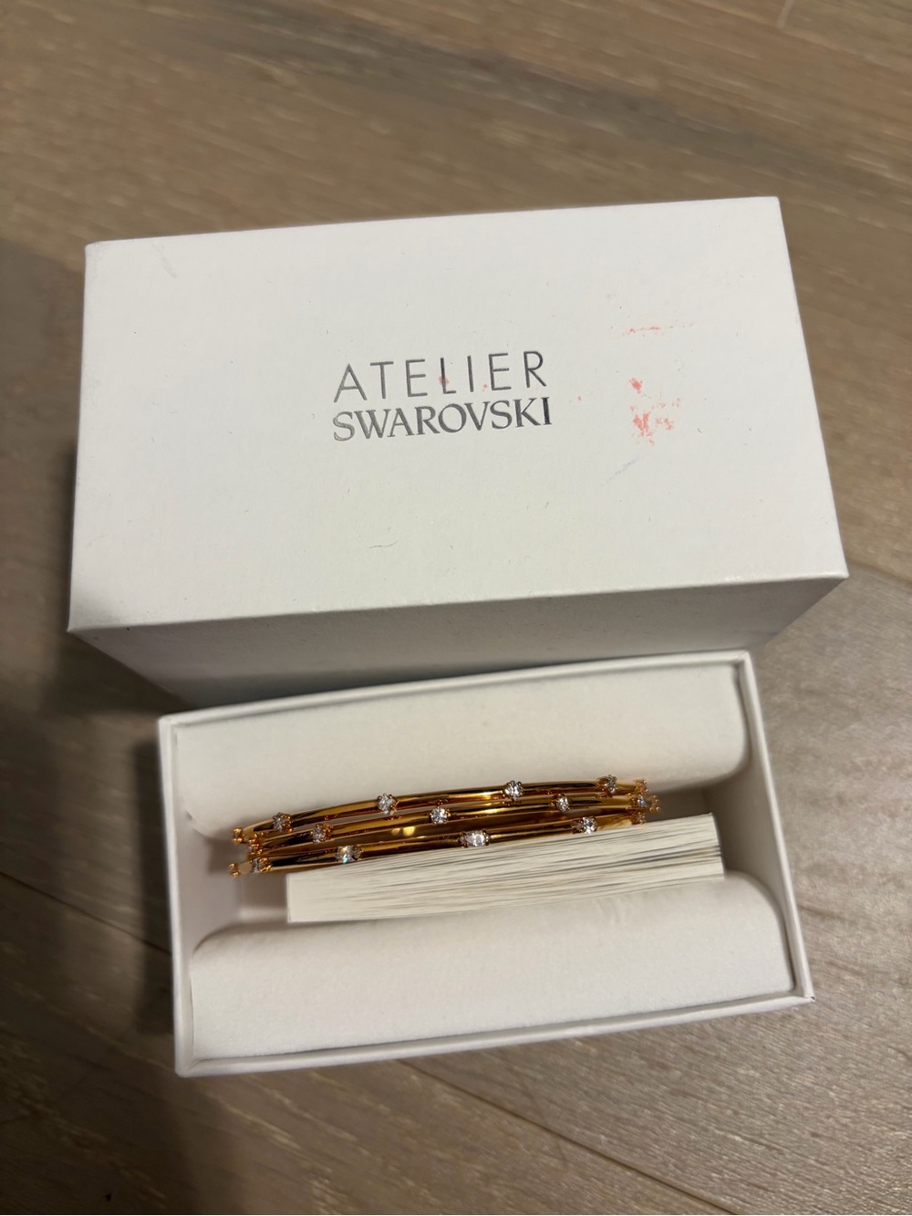 Atelier Swarovski rose Gold Crystal-Accented Bangle Stack